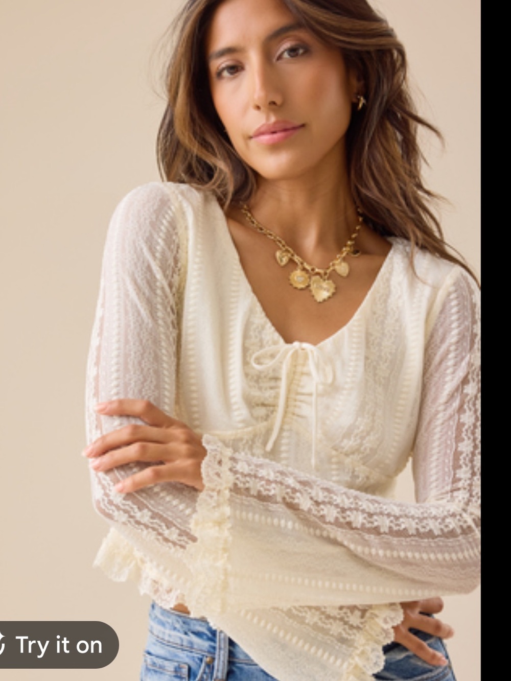 New Altar’d State Boston Bell Sleeve Lace Top